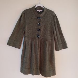 Button Up Swing Coat (Moss Green)